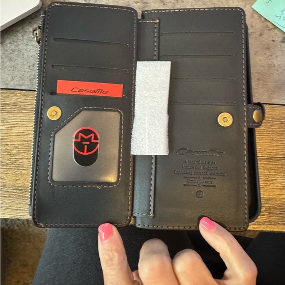 RFID blocking zipper wallet iPhone 15 Pro Max phone case. - Picture 3 of 5